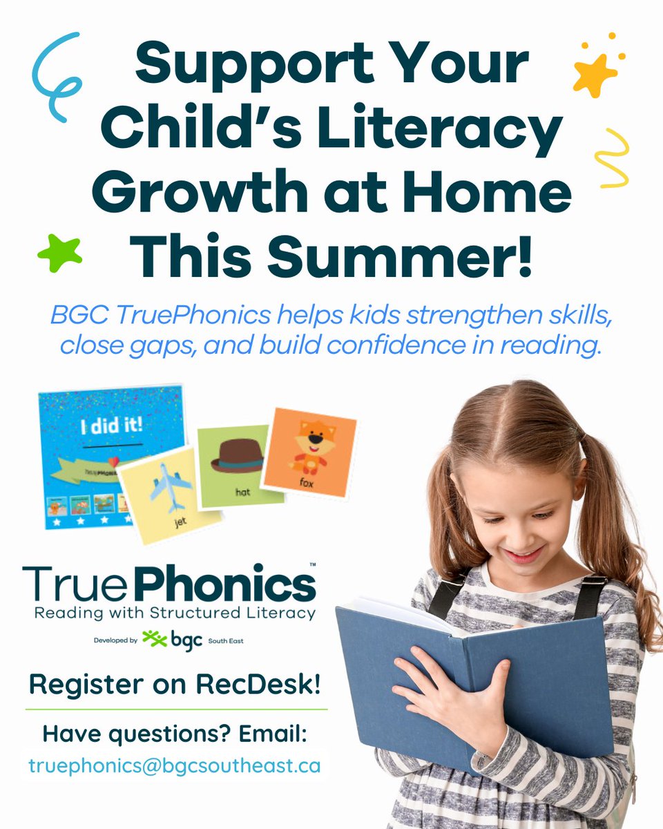 Jumpstart Your Child’s Reading Journey This Summer! 📚

TruePhonics At Home is a fun, parent-led program designed for kids aged 4–6 to build strong reading skills right from home!

Learn more on RecDesk: bgcka.recdesk.com/Community/Prog…