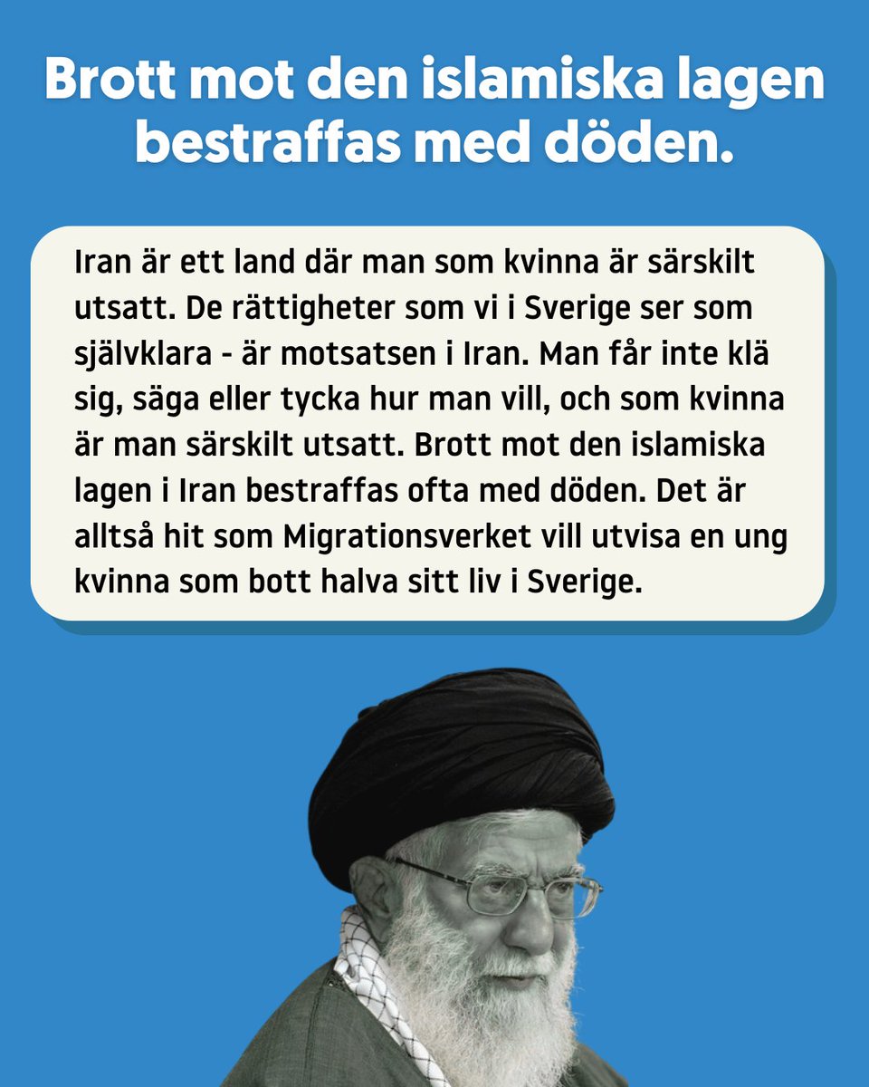 lufvast's tweet photo. Som 10 åring flydde hon kvinnoförtryckets Iran. Sen dess har hon gjort rätt för sig - tagit studenten med toppbetyg och fått fast anställning. Trots detta vill Migrationsverket utvisa henne till en blodig diktatur. Låt henne stanna! https://t.co/7RoCRB31I3