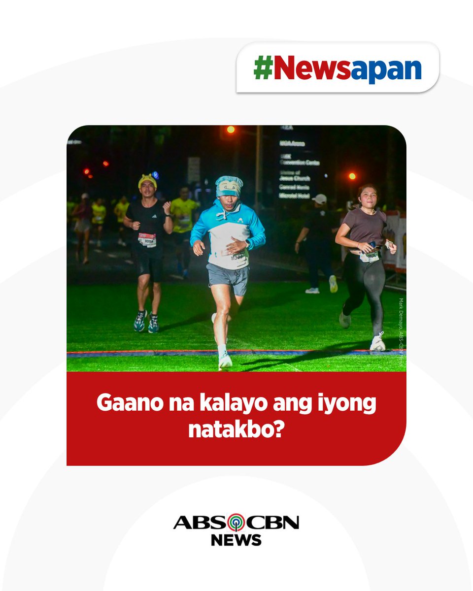 ABSCBNNews's tweet image. Ngayong #GlobalRunningDay, ma-achieve mo sana ang iyong goals sa pagtakbo. 🏃 #Newsapan