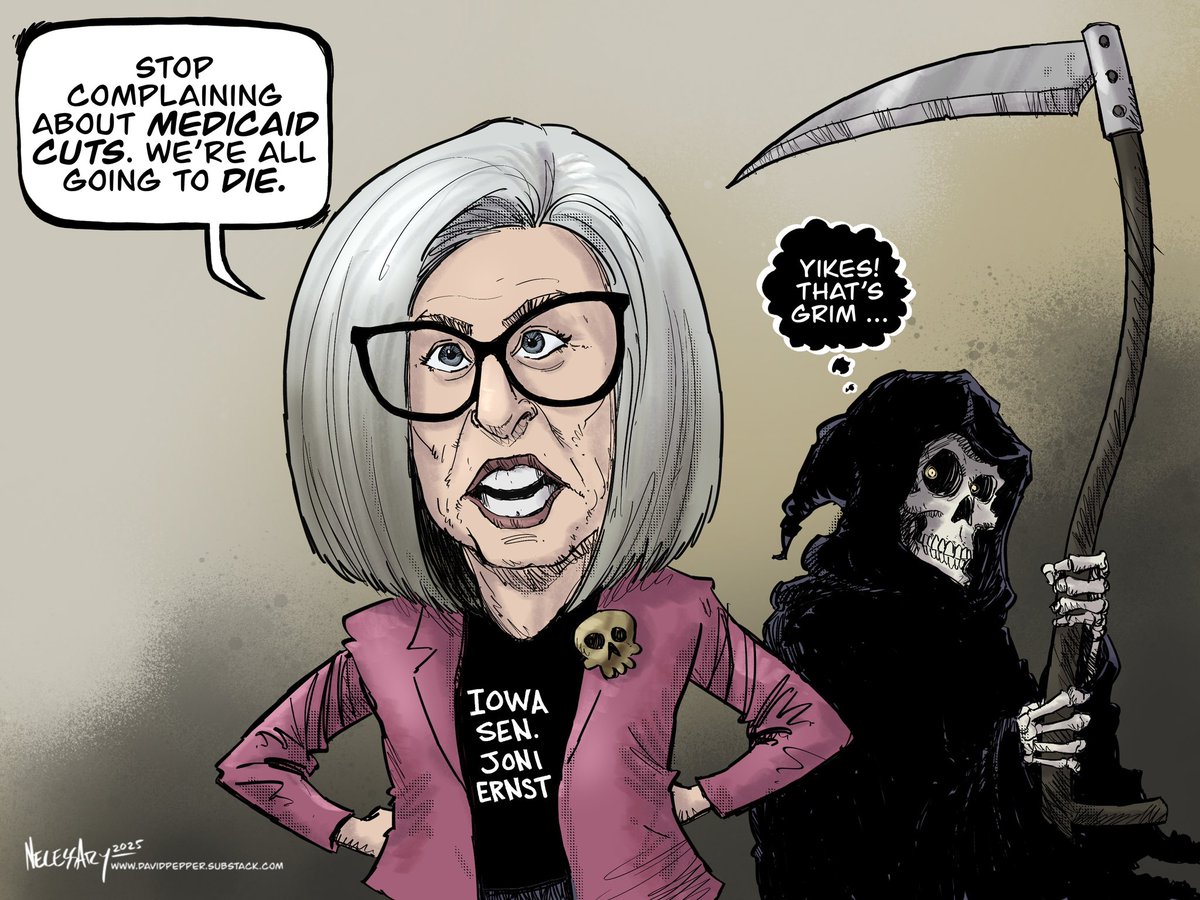 The “Pro-life" party seems damn intent on making sure people will die. My latest cartoon on Pepperspectives. davidpepper.substack.com/p/grim