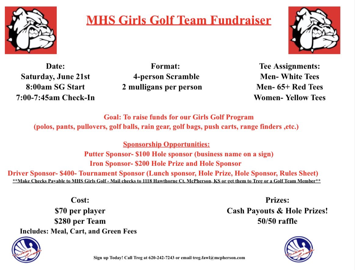 McPherson Girls Golf (@ladypupsgolf) on Twitter photo 🚨 15 Teams Signed Up So Far! 🚨
Don’t miss out on the fun—there’s still time to join our upcoming golf tournament! ⛳️
Let’s make this event a success—Go Pups! <a href="/MHSBullpups/">McPherson HS</a> 🚨 15 Teams Signed Up So Far! 🚨
Don’t miss out on the fun—there’s still time to join our upcoming golf tournament! ⛳️
Let’s make this event a success—Go Pups! <a href="/MHSBullpups/">McPherson HS</a>