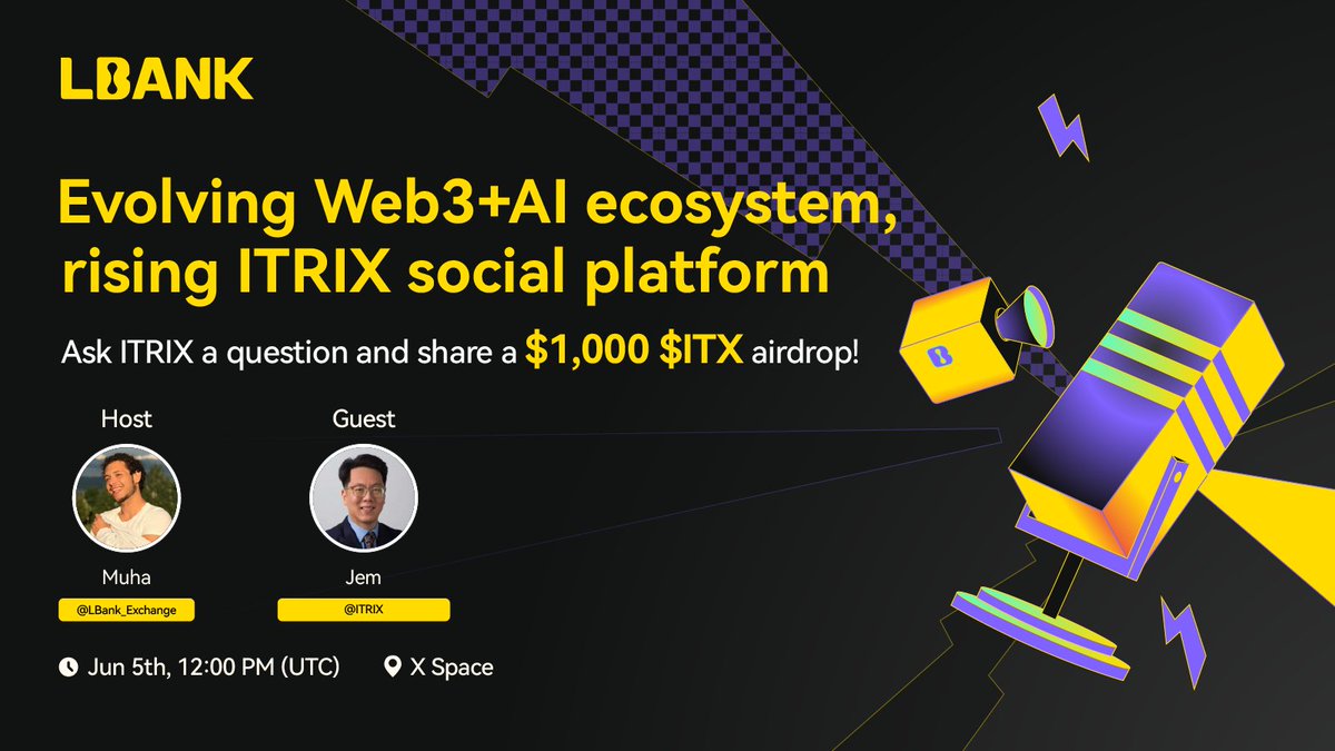 🎙Join us for the #XSpace with $ITX

🗣 Guest: Jem <a href="/ai_itrix/">ITRIX</a>

👉🏻Set a reminder: x.com/i/spaces/1ZkKz…

🎁Ask ITRIX a question and share a $1,000 $ITX airdrop!
⭐️Follow <a href="/LBank_Exchange/">LBank.com</a> &amp; <a href="/ai_itrix/">ITRIX</a> 
⭐️Join t.me/itrixglobal
⭐️Fill out: forms.gle/saTiCuzbffnw9a…