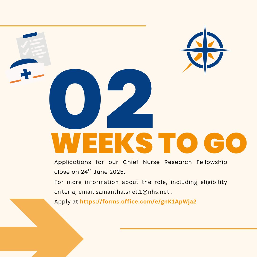 Plymouth Research and Development Team @UHP_NHS (@rdinuhp) on Twitter photo Applications for our Chief Nurse Research Fellowship close in 2 weeks ⏰
<a href="/UHP_NHS/">University Hospitals Plymouth NHS Trust</a> nurses/midwives/AHPs/pharmacists/clinical scientists can apply @ forms.office.com/e/gnK1ApWja2
Contact email 👇 for more info about the role.
<a href="/hospitalradio/">HRP - Hospital Radio Plymouth</a> Applications for our Chief Nurse Research Fellowship close in 2 weeks ⏰
<a href="/UHP_NHS/">University Hospitals Plymouth NHS Trust</a> nurses/midwives/AHPs/pharmacists/clinical scientists can apply @ forms.office.com/e/gnK1ApWja2
Contact email 👇 for more info about the role.
<a href="/hospitalradio/">HRP - Hospital Radio Plymouth</a>