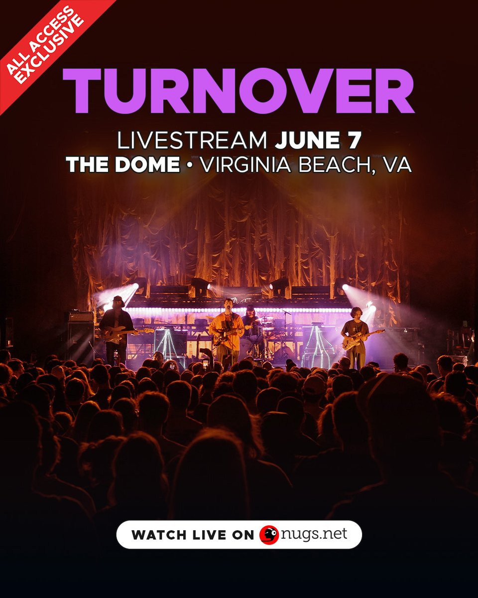 live from our hometown at the dome on june 7th. watch the show on <a href="/nugsnet/">nugs</a> - nugs.net/turnover. this one means a lot to us.