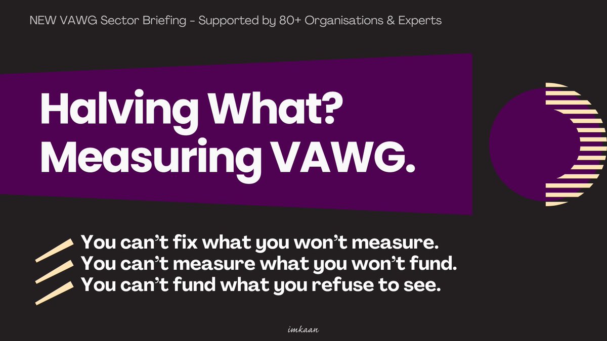 🚨NEW BRIEFING: Halving what? Measuring VAWG

Gov says: We want to halve VAWG in 10yrs

We say: Halve what? When whole communities &amp; realities are missing from the data. If the system can’t see us, the numbers can’t include us. So how can it keep us safe?👇🏽