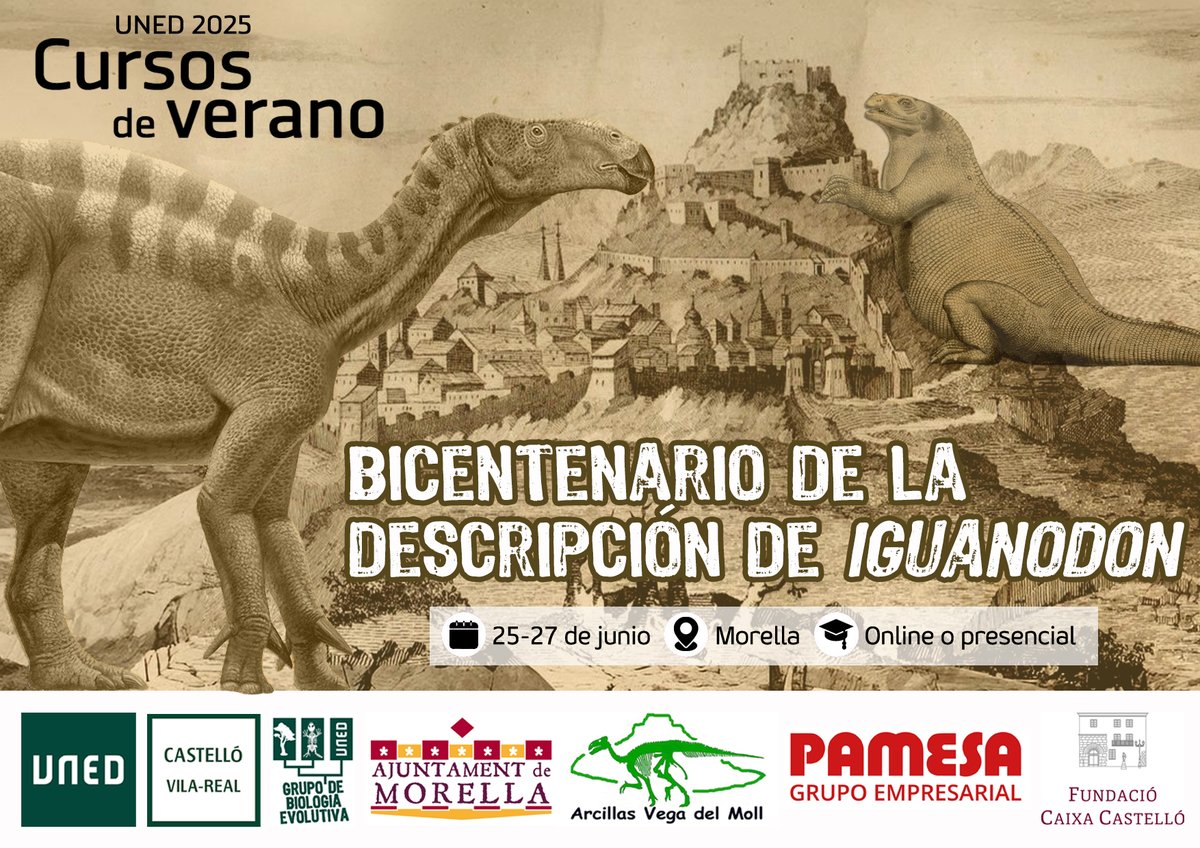 El Cuaderno de Godzillin (GBE-UNED) (@godzillin) on Twitter photo "Bicentenario de la descripción de #Iguanodon", curso de verano de la <a href="/UNED/">UNED</a> en #Morella que conmemora el 200º aniversario de la descripción de este #dinosaurio ornitópodo:
▶️ godzillin.blogspot.com/2025/06/bicent…
▶️ extension.uned.es/actividad/idac…
#CursosDeVerano #CursosVeranoUNED #Dinosaurios "Bicentenario de la descripción de #Iguanodon", curso de verano de la <a href="/UNED/">UNED</a> en #Morella que conmemora el 200º aniversario de la descripción de este #dinosaurio ornitópodo:
▶️ godzillin.blogspot.com/2025/06/bicent…
▶️ extension.uned.es/actividad/idac…
#CursosDeVerano #CursosVeranoUNED #Dinosaurios