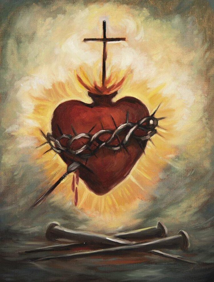 razonmasfe's tweet photo. 😢El orgullo precede a la caída. 
😇Junio ​​es el mes del Sagrado Corazón. https://t.co/W8jsNr31Z7