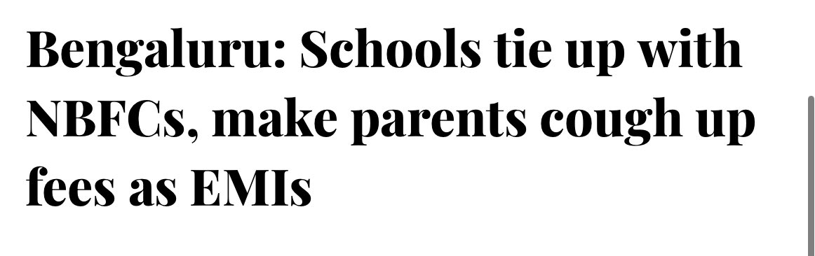 financepulse_3's tweet photo. Truly a disturbing trend.😞

This will make put the price of a quality education even higher for parents &amp; children by increasing their debt burden.

#Bengaluru #education #loans 

(Source:Deccan Herald) https://t.co/TTzjS84SRj