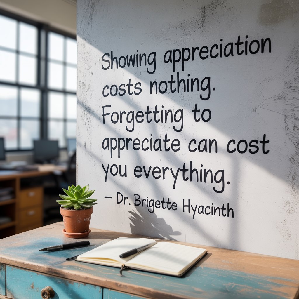 One of the worst feelings is feeling unappreciated. Research shows that acknowledgment activates dopamine in the brain, enhancing motivation, focus, and positivity. Most times appreciation is all that is needed to make people happy and keep them loyal! A little appreciation goes