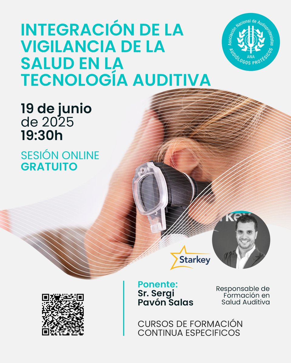 ¿Puede una prótesis auditiva ayudar también a cuidar la salud general?

📅 Curso online gratuito con Sergi Pavón (Starkey), 19 de junio a las 19:30h
🎟️ Inscríbete ya: register.gotowebinar.com/register/19627…

#FormaciónANA #Audiología #Audioprotesistas