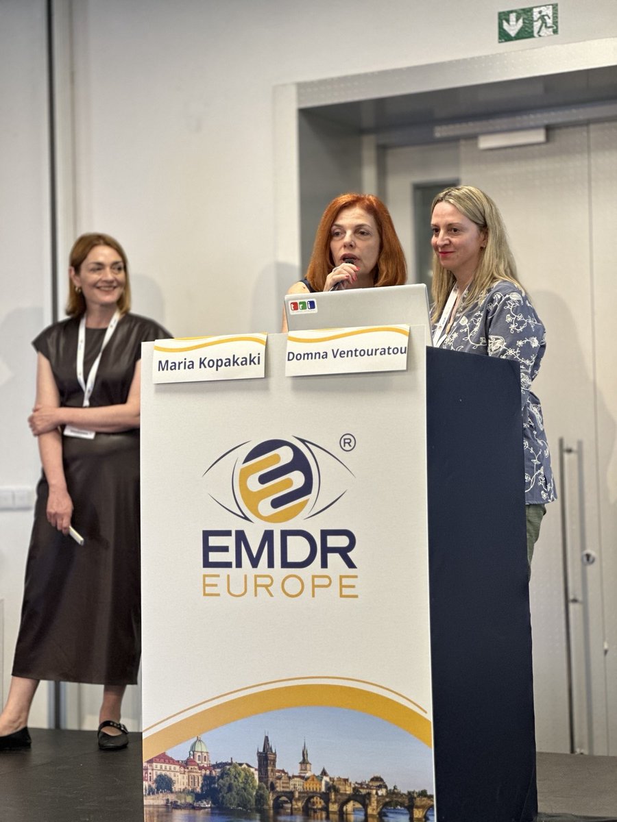 HellasEmdr's tweet photo. Παρουσίαση της EMDR-Hellas στο φετινό συνέδριο της EMDR-Europe στην Πράγα με θέμα τη θεραπεία του Διαγενεακού Τραύματος  (Presentation : “ Breaking the Cycle- an EMDR-Protocol for addressing generational wounds”- D.Ventouratou, M.Kopakaki, M.Skordou) https://t.co/yGGexn5OGg