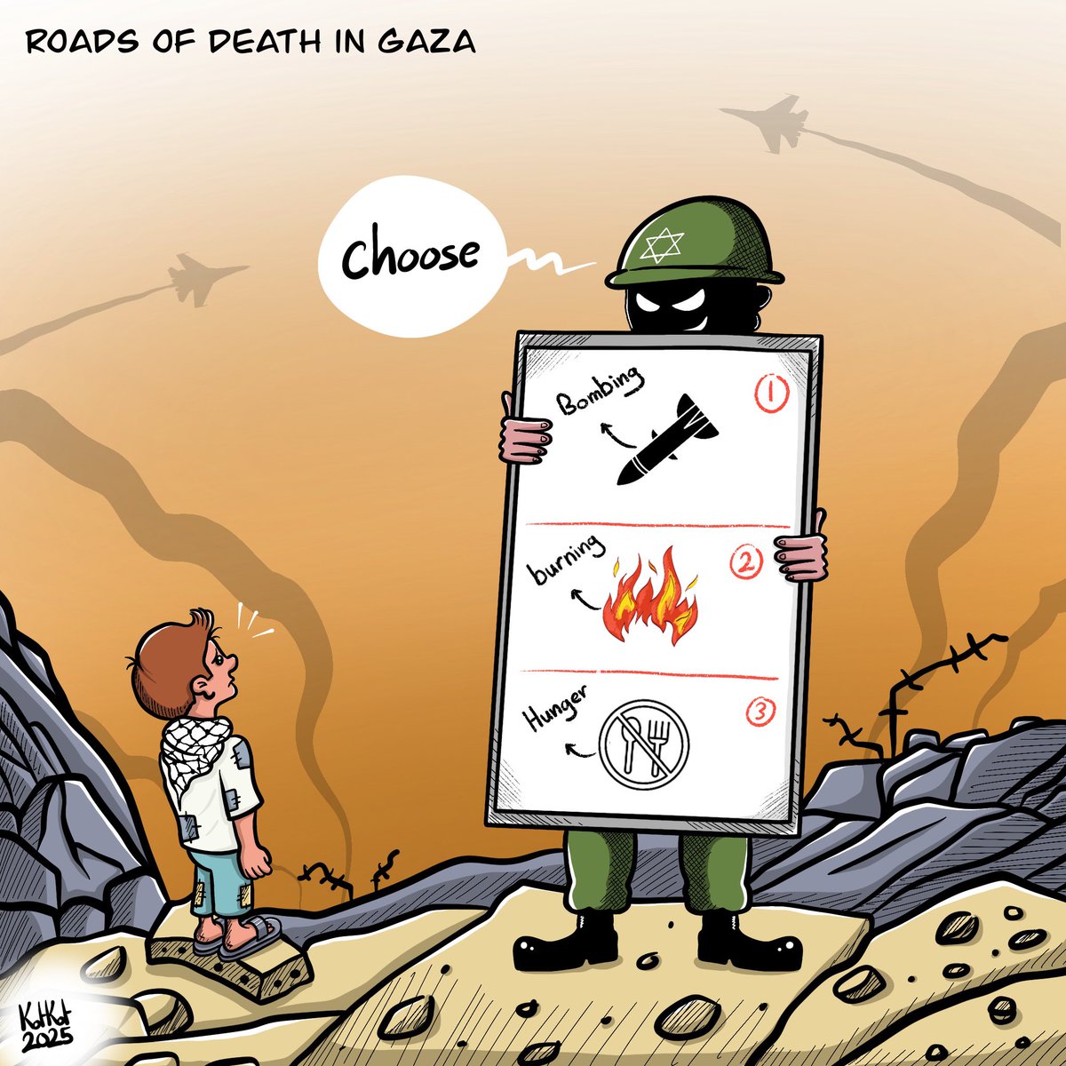 CKotkot's tweet photo. Roads of Death in Gaza

Cartoon by @CKotkot 

#gaza #Gaza_Genocide #GazaHolocasut #israel #palestine #cartoon https://t.co/9NY56UU5od