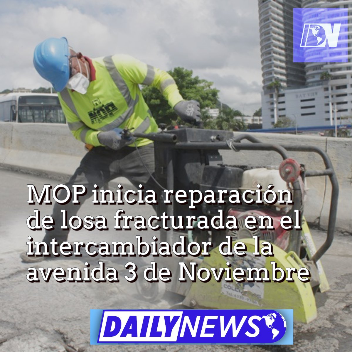 MOP inicia reparación de losa fracturada en el intercambiador de la avenida 3 de Noviembre dailynews507.com/index.php/2025…
.
<a href="/MOPPma/">Ministerio de Obras Públicas de Panamá</a> #DNews507