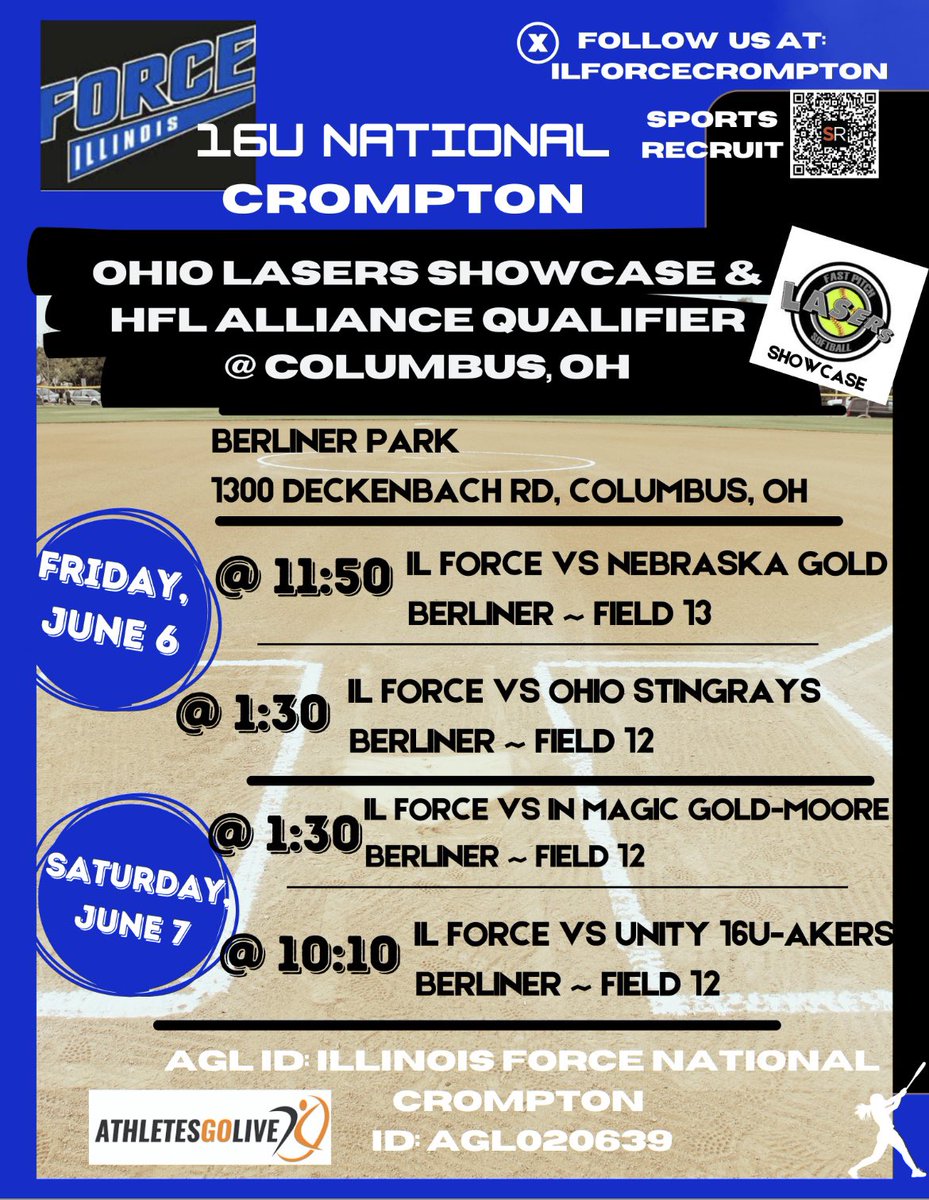 Come check us out this weekend in Columbus, OH! Can't wait to see you there! <a href="/ILForceCrompton/">Illinois Force Crompton 16u National</a>