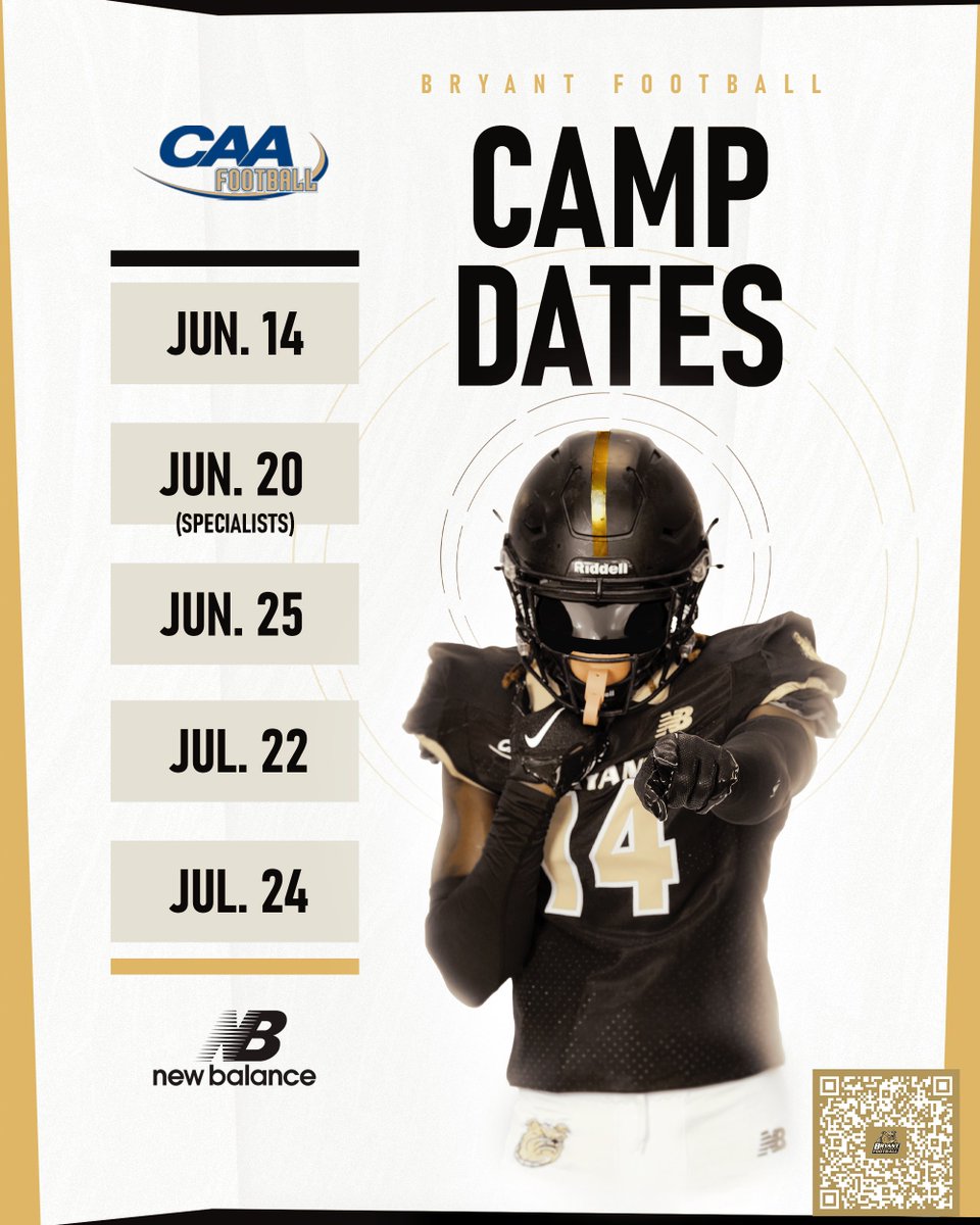 Chris Merritt (@cmerrittmt) on Twitter photo 🏈Bryant Football Camps where you compete with the best. Sharpen your skills, showcase your talent, and embrace the grind. Competition isn't just part of the camp — it's the heart of it. 🔥#ExpectToWin <a href="/BryantUFootball/">Bryant Football</a> <a href="/BryantUFBRec/">BryantUFBRecruiting</a>
Sign up here: bit.ly/3KF39SA or 🏈Bryant Football Camps where you compete with the best. Sharpen your skills, showcase your talent, and embrace the grind. Competition isn't just part of the camp — it's the heart of it. 🔥#ExpectToWin <a href="/BryantUFootball/">Bryant Football</a> <a href="/BryantUFBRec/">BryantUFBRecruiting</a>
Sign up here: bit.ly/3KF39SA or
