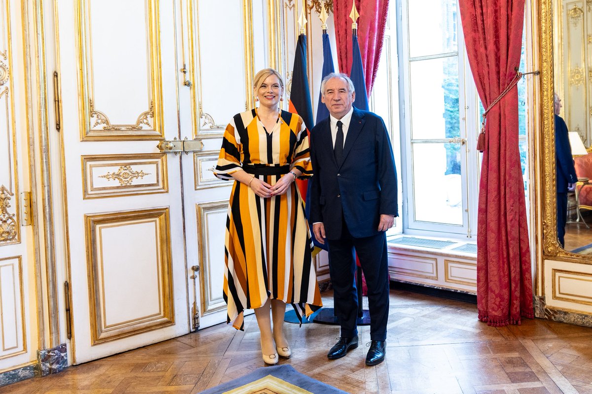 Matignon's tweet image. Entretien avec Mme. Julia Klöckner, présidente du Bundestag de la République fédérale d'Allemagne.