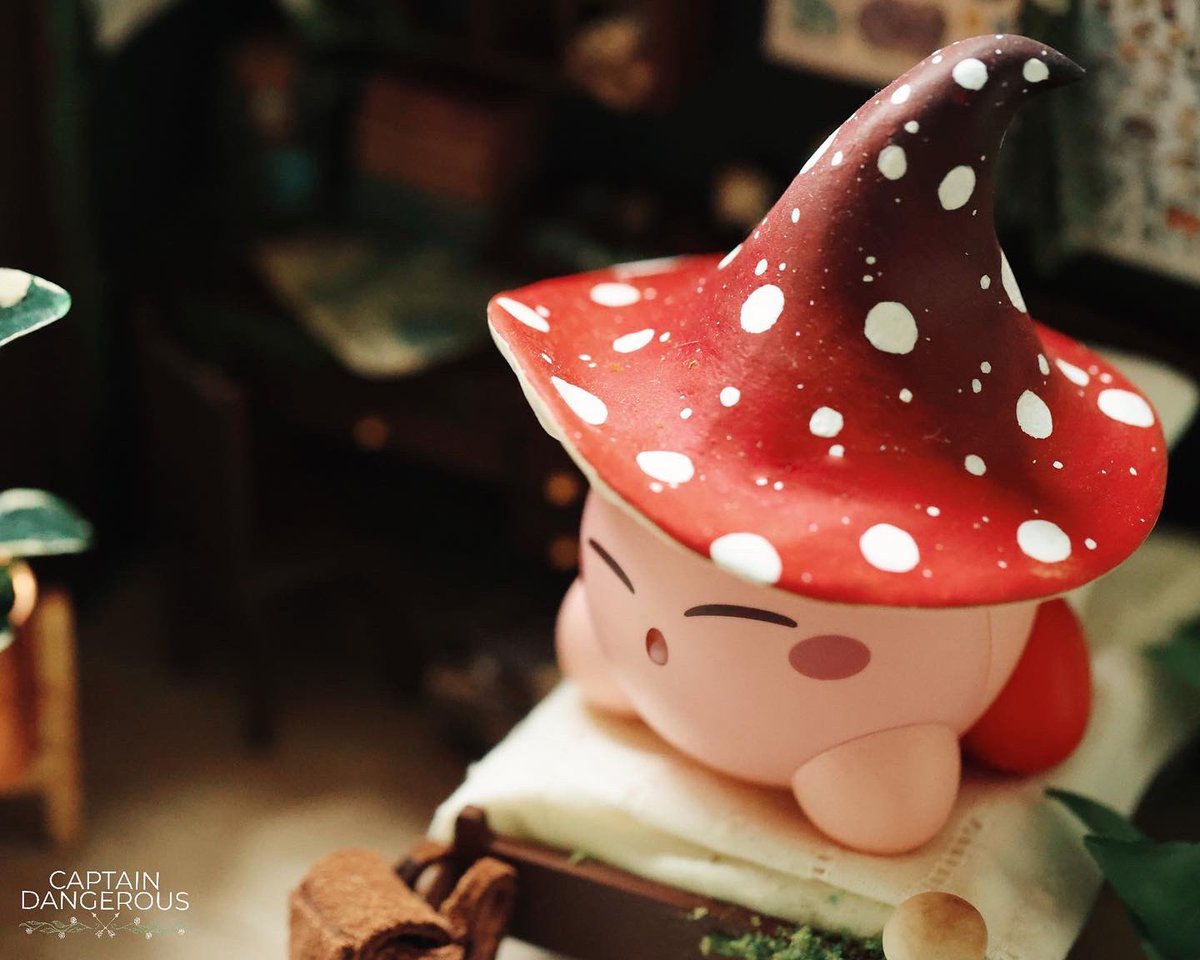 Just a sleepy little mush Kirby in his little fairy room 🍄😌✨#Kirby