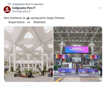 D_buscador's tweet photo. @JaimeSerra @Uncafecommie El NIVEL d #ANGURRIA d LAP ,q hasta EN BASE A ADAPTADORES D TOMACORRIENTES, quiere sacar plata es cósmico
Nos vendieron el cuento del "NUEVO" aeropuerto por 20años y ahora q lo inauguran es un desastre. Tan patético q hasta sería mejor q reabran el #ViejoJorgeChávez
monstruo https://t.co/b1UNvLRpji