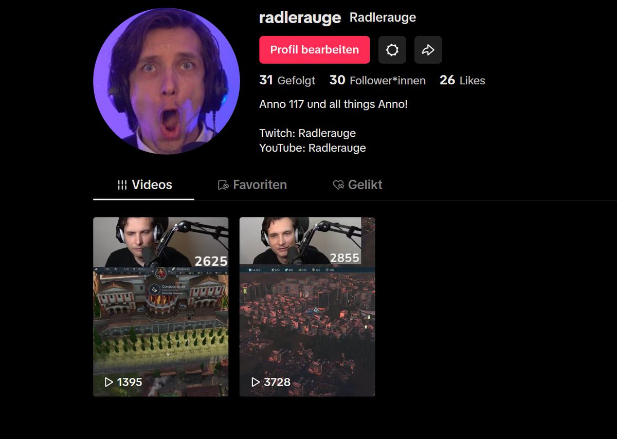 Lange habe ich mich geweigert, aber am Ende habe ich verstanden:

Auch auf TikTok will ich den Leuten zeigen, dass Anno spielen eine der besten Entscheidungen ist, die man im Leben treffen kann!

Wenn ihr da auch unterwegs seid, würde ich mich über einen Follow sehr freuen :)