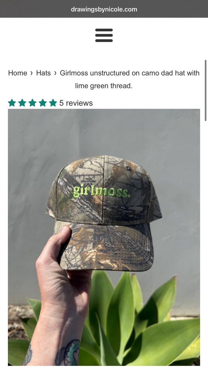 portraitofmanda's tweet photo. just ordered THE girlmoss hat 😸 https://t.co/KyD0mS0LNY