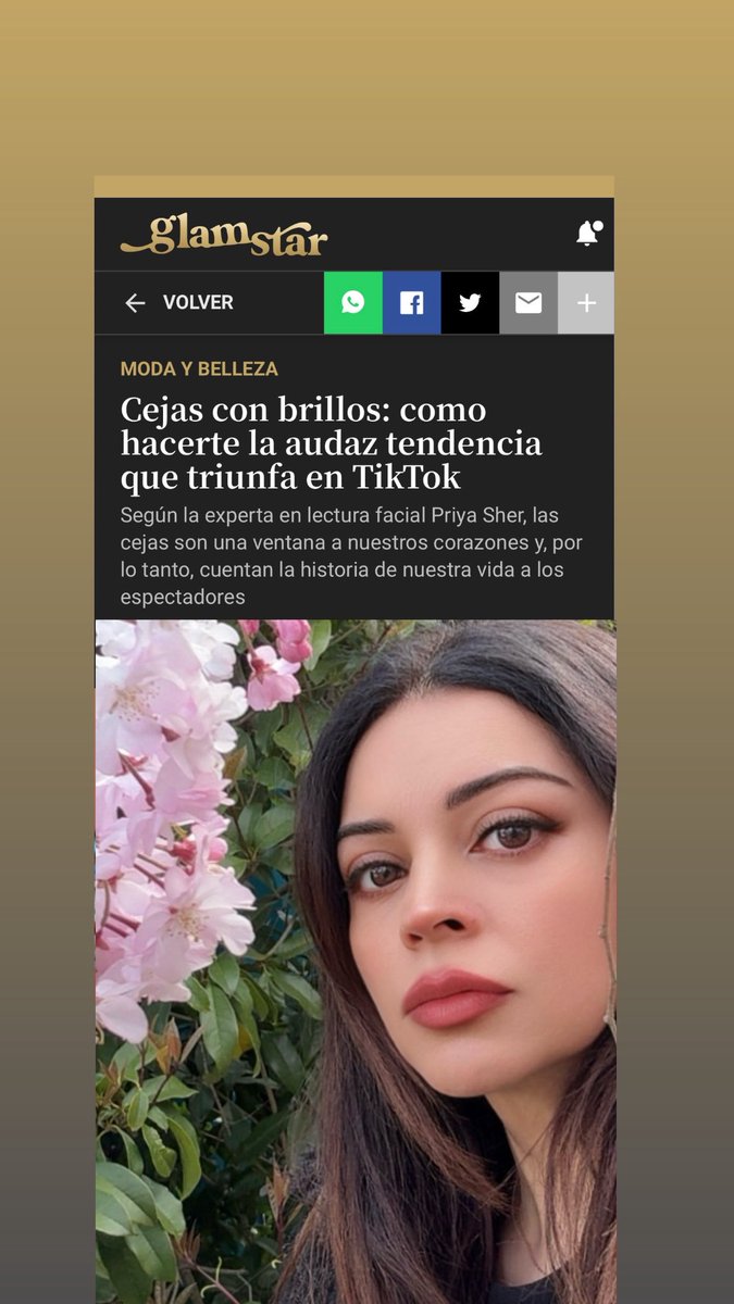 Just stumbled on this Face Reading feature in Glam Star magazine mentioning me 💕 #facereading Cejas con brillos: como hacerte la audaz tendencia glamstar.news/modaybelleza/C…
