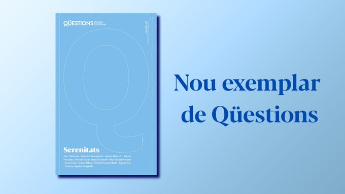 ISCREB (@iscreb) on Twitter photo 🕊️ Us recomanem el nou número de Qüestions de Vida Cristiana: Serenitats. Una reflexió coral sobre la pau interior en temps incerts. Hi trobareu articles d'alguns dels professors de l'ISCREB 👉 zurl.co/tqhOl cc: <a href="/FJoanMaragall/">Fundació Joan Maragall</a> 🕊️ Us recomanem el nou número de Qüestions de Vida Cristiana: Serenitats. Una reflexió coral sobre la pau interior en temps incerts. Hi trobareu articles d'alguns dels professors de l'ISCREB 👉 zurl.co/tqhOl cc: <a href="/FJoanMaragall/">Fundació Joan Maragall</a>