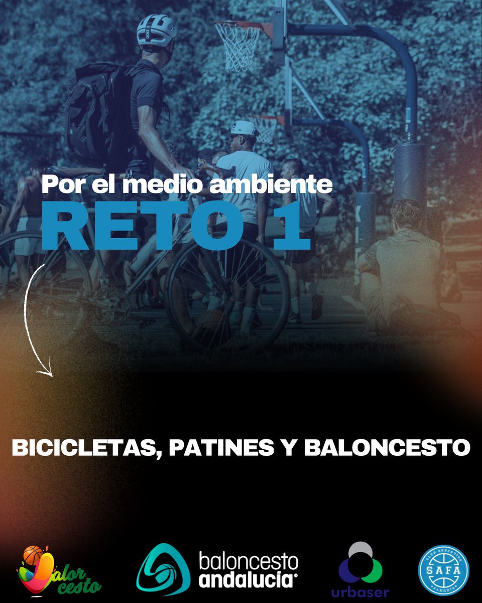 🌳 Lanzamos los Retos por el Medio Ambiente.

1️⃣ Reto Semana 1: Bicicletas, patines y baloncesto.

#BasketSOStenible
#BecasVerdes
#Urbaser
#Valorcesto
#BaloncestoAndalucia
<a href="/FAB_Andaluza/">Federación Andaluza de Baloncesto</a>