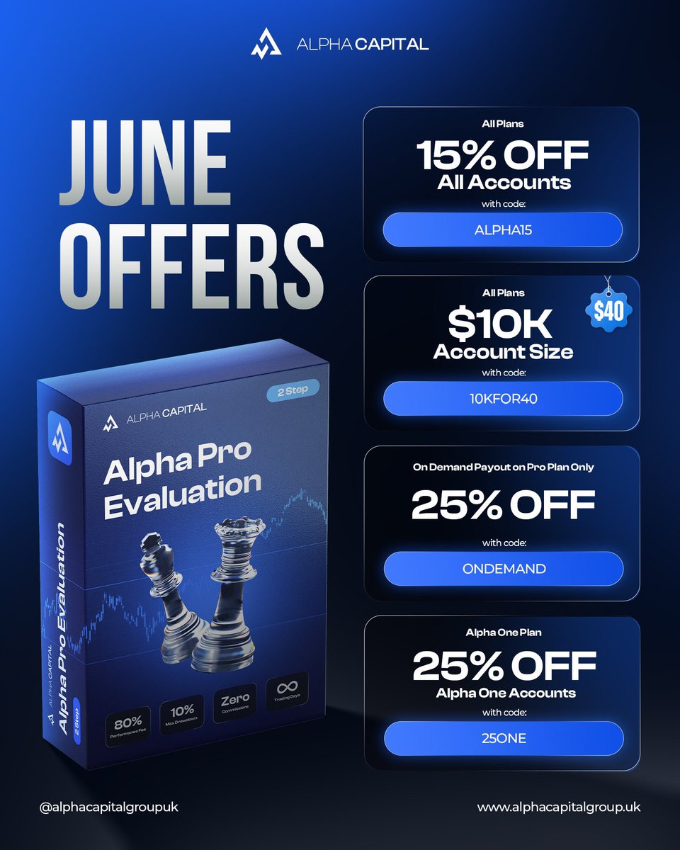 Prop firmsquadnews 2.0 (@ppropfundsquad) on Twitter photo ๐๐จ<a href="/AlphaCapitalUK/">Alpha Capital Group</a> $100K Prop Firm Account Giveaway! ๐
๐ 10 Traders. 10x $10K Funded Accounts. One Epic Opportunity.
To celebrate our amazing trading community, weโre partnering with <a href="/AlphaCapitalUK/">Alpha Capital Group</a> to give 10 lucky traders a $10,000 funded account each โ thatโs a total of ๐๐จ<a href="/AlphaCapitalUK/">Alpha Capital Group</a> $100K Prop Firm Account Giveaway! ๐
๐ 10 Traders. 10x $10K Funded Accounts. One Epic Opportunity.
To celebrate our amazing trading community, weโre partnering with <a href="/AlphaCapitalUK/">Alpha Capital Group</a> to give 10 lucky traders a $10,000 funded account each โ thatโs a total of