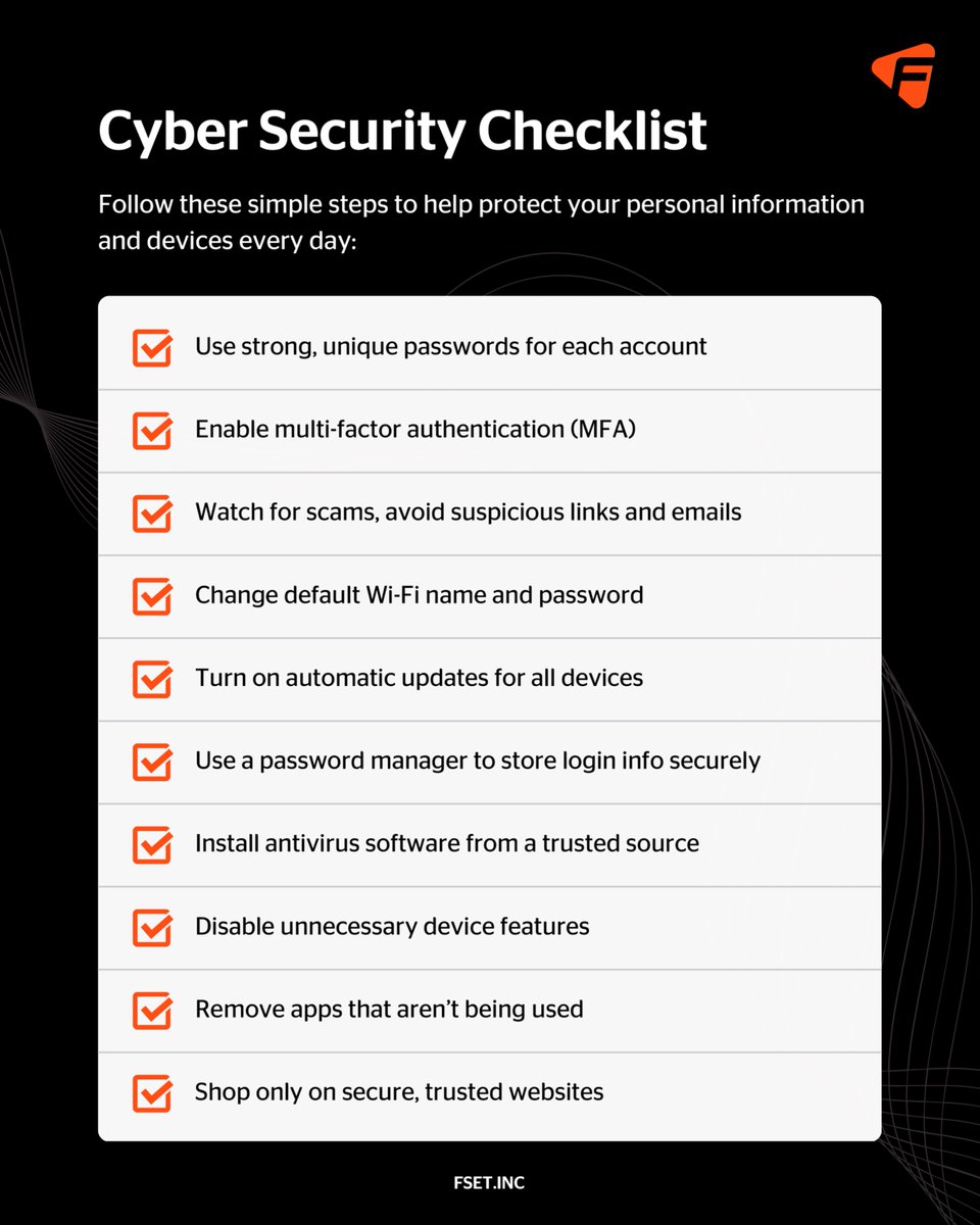 Cybersecurity doesn’t have to be complicated. By following a few best practices, you can help enhance your organization's security. Use this checklist as a guide to protecting your data and ensuring your organization is taking the proper steps to defend against cyber threats.