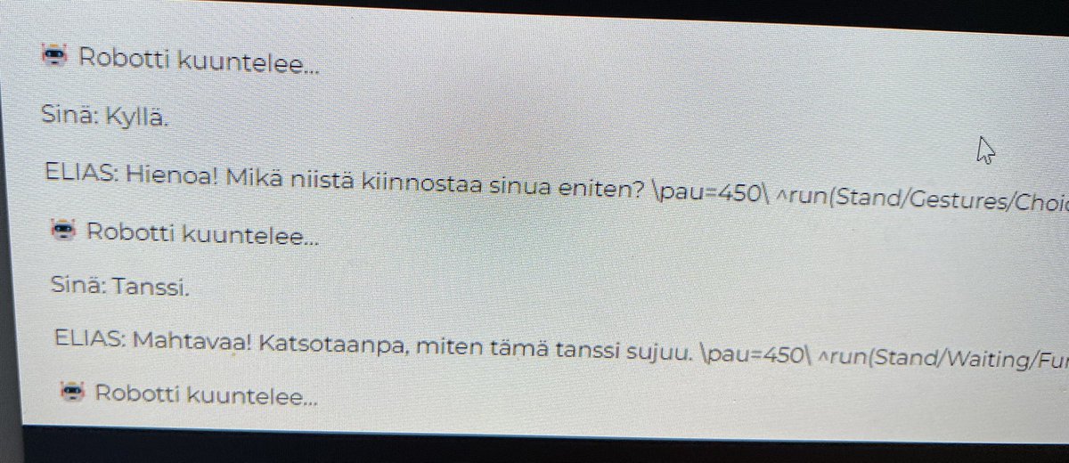 Sain lopulta Elias ChatGPT -palikan toimimaan. Tämäkin sopii hyvin kielen opetukseen, koska pitää puhua selkeästi ja hitaasti. #tekoäly