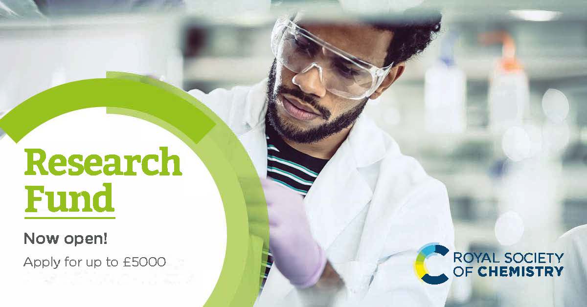 RoySocChem's tweet image. Could we support your research progress?
Apply today for up to £5000 towards the chemicals, software licenses, consumable and equipment to boost your research. Check your eligibility: rsc.li/research-fund