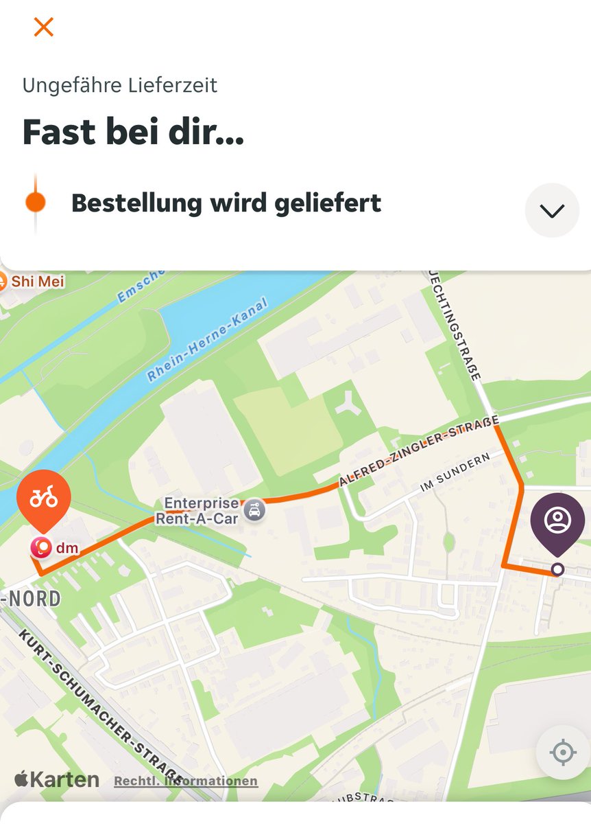 essen bestellt knapp 2 stunden gebraucht 😂 man fragt sich nur, warum?