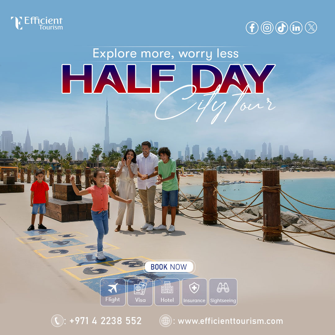 Discover Dubai Like Never Before with Efficient Tourism! 🌆🌴
Our all-in-one family package is designed for joy, ease, and unforgettable moments.
Let Efficient Tourism handle the details while you enjoy the journey. Book your Dubai getaway today! ✈
