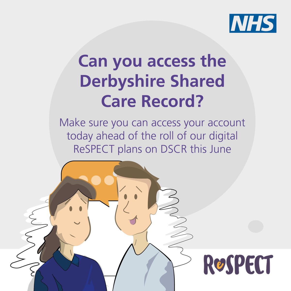 Derbyshire Community Health Services NHS FT (@dchstrust) on Twitter photo Digital ReSPECT is coming! 📢
From June, plans for Derbyshire patients will be stored on the DSCR—one secure, shared source.
Learn more and make sure you have access here: derbyshireeolcare.uk
Need help?
📧 crhft.DSCRservicedesk@nhs.net
📞 01246 512646 Digital ReSPECT is coming! 📢
From June, plans for Derbyshire patients will be stored on the DSCR—one secure, shared source.
Learn more and make sure you have access here: derbyshireeolcare.uk
Need help?
📧 crhft.DSCRservicedesk@nhs.net
📞 01246 512646