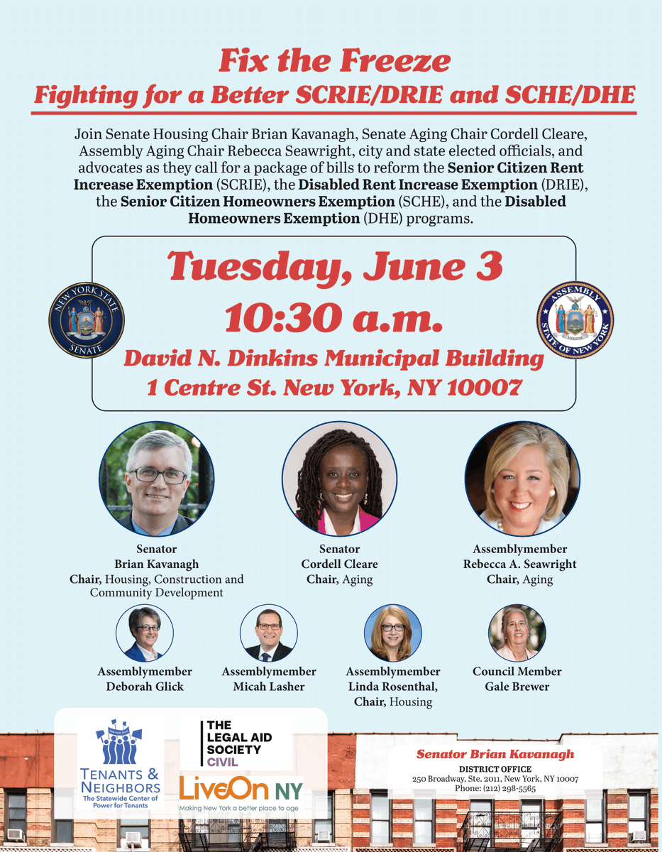 CID_NY's tweet photo. We'll be here this morning. CIDNY's Dr. Sharon McLennon Wier will be making comments.
Fix the Freeze
6/3 10:30 a.m.
1 Centre St. NYC
#SCRIE #DRIE #SCHE #DHE #DisabilityMatters https://t.co/02YilNal6Q