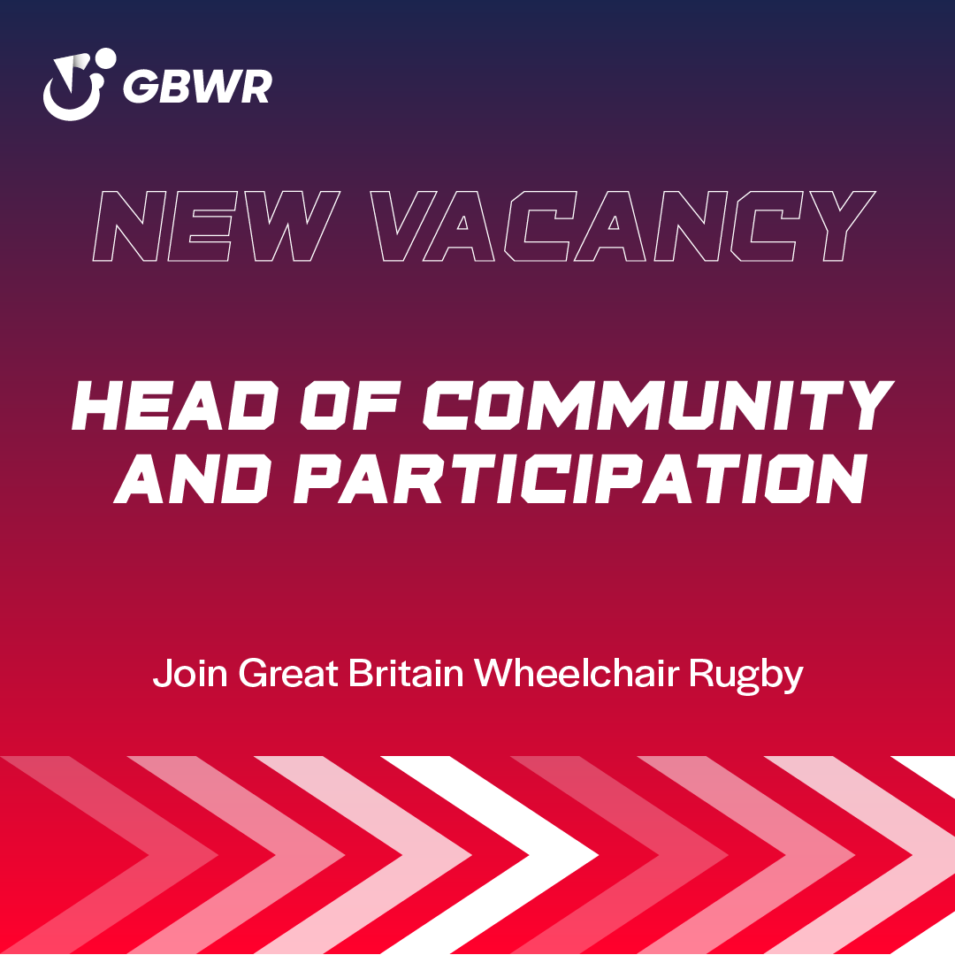 Join GBWR as Head of Community and Participation.

🔗 Learn more and apply by 29 June 2025: gbwr.org.uk/vacancies/

Great Britain Wheelchair Rugby (GBWR) is seeking an exceptional individual to lead its community and participation strategy. This is a pivotal role focused on