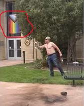 The current state of America. A crazed Islamic terrorist burning people alive while doing so under a LGBT activist banner at an American University.