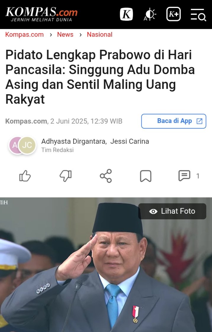 🇲🇨 B. Prasetya 🇲🇨 (@bangsaygsujud) on Twitter photo Adu domba asing dan maling uang rakyat yg diucapkan Presiden <a href="/prabowo/">Prabowo Subianto</a> adalah KODE
Wait n see... Adu domba asing dan maling uang rakyat yg diucapkan Presiden <a href="/prabowo/">Prabowo Subianto</a> adalah KODE
Wait n see...