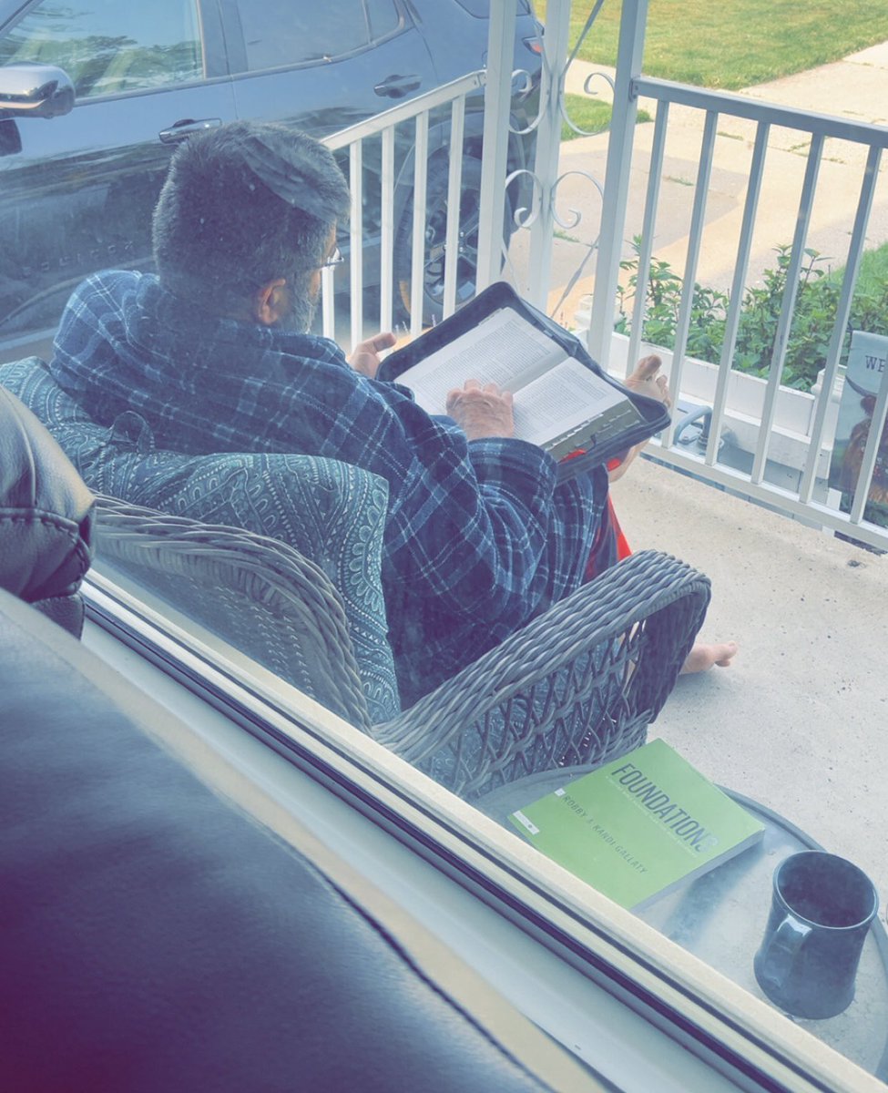 There is nothing more attractive than a Godly man. 
My husband, sitting on the porch with his Bible and coffee. ❤️☕️✝️