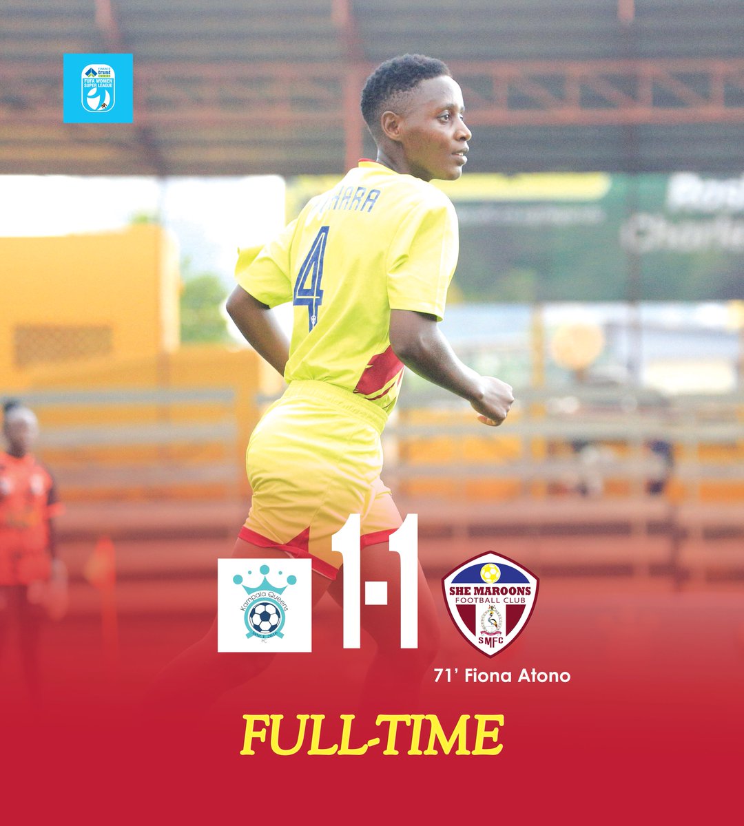 🚨
#FinanceTrustBankWSL
MD22

🕓  FT

We share spoils with the champion.

KQ |1-1| SMAR
71' ⚽ Fiona Atono
#SMARFC || #KQSMAR
🏟️ MTN Omondi Stadium -  Lugogo