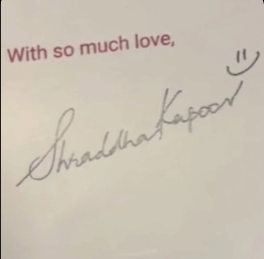 Even,, Autograph is an ART🦚✍️ 
#ShraddhaKapoor