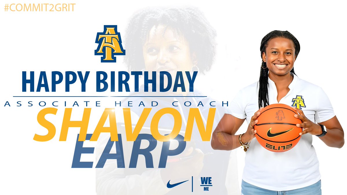 Lady Aggie Ball (@ladyaggieball) on Twitter photo Help us wish a Happy Birthday to Associate Head Coach <a href="/Coachsearp/">Shavon Earp</a> ! Wishing you a wonderful day. 🥳🎉🎂
#AggieWBB💙💛 #Commit2Grit #WeAboveMe #LevelUp #BeUncommon Help us wish a Happy Birthday to Associate Head Coach <a href="/Coachsearp/">Shavon Earp</a> ! Wishing you a wonderful day. 🥳🎉🎂
#AggieWBB💙💛 #Commit2Grit #WeAboveMe #LevelUp #BeUncommon