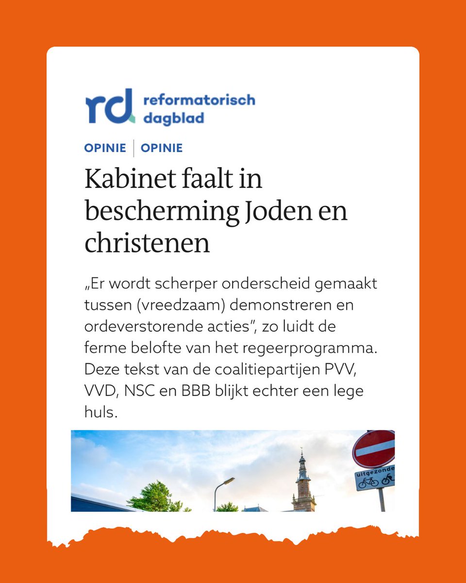 Het kabinet faalt in de bescherming van Joden en christenen. Activisten maken zich schuldig aan intimidatie en straatterreur. De politie grijpt niet in, maar eet in Barneveld zelfs een baklavaatje mee.

Lees de hele opinie van <a href="/djhvandijk/">Diederik van Dijk</a> in <a href="/refdag/">RD.nl</a>: rd.nl/artikel/110962…