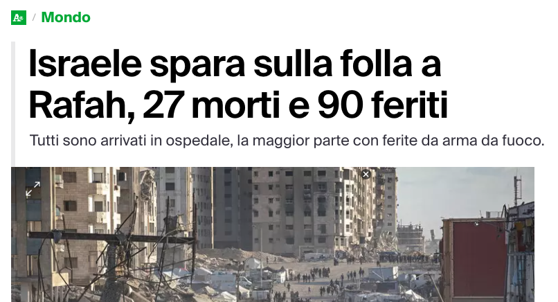 Essere oggi "dalla parte di Israele" significa essere dalla parte di uno Stato - non di un Governo - fascista, razzista, assassino e Genocida.