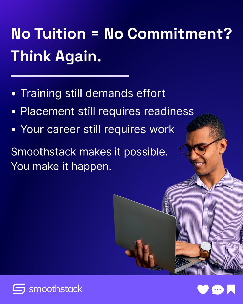 Smoothstack's tweet image. No tuition? Still not a free ride. 🚫🎢
Our grads train hard, show up ready, and earn their spot.
We build real careers—not shortcuts.
#Smoothstack #TechTraining #CareerReady #WorkforceThatWorks