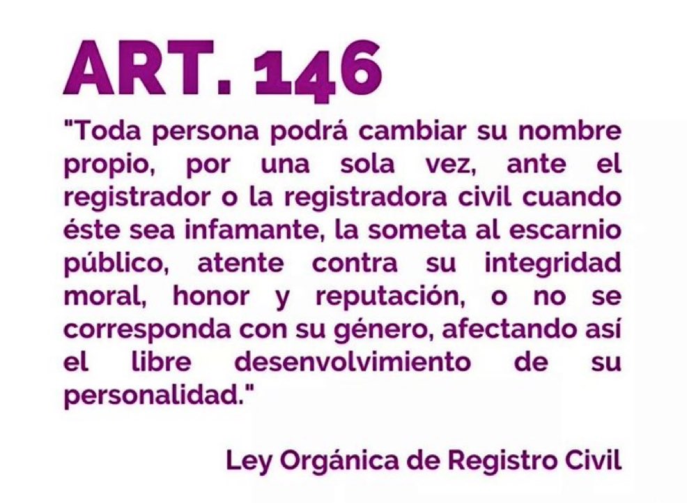 Venezuela | Desde el 2009 la ley orgánica de registro civil permite, en la teoría, el cambio de nombre donde las personas trans y NB pueden ser beneficiarias. 

16 años después el <a href="/cneesvzla/">cneesvenezuela</a> no ha implementado esta normativa. 

#Orgullo #NoMasDiscriminación