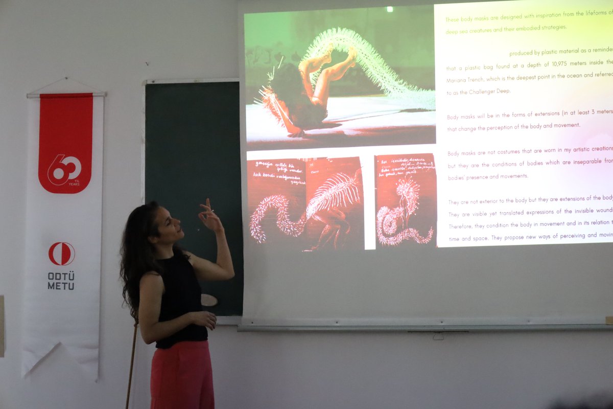 Art Meets Science!

Dr. Gizem Aksu, Berlin-based independent choreographer, dancer, and academic from Istanbul, gave a seminar at #METUIMS, presenting her work “Art Meets Science: Diving Deeper into the Immigrant Identity in Germany with a Reference to the Ocean.”

Drawing from