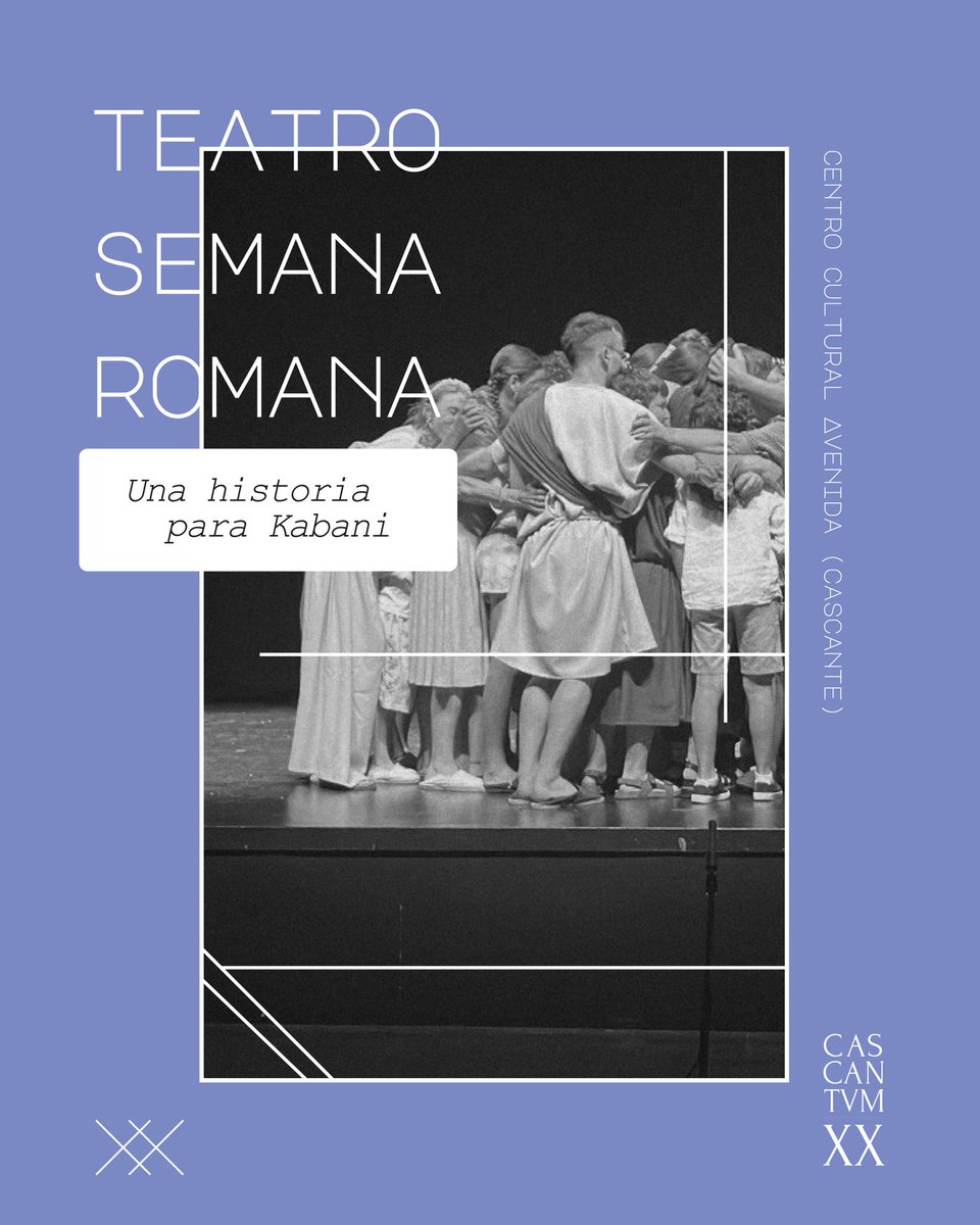 El sábado 7 de junio a las 12:00 y a las 20:00 los dos únicos pases
del montaje de teatro comunitario de la XX Semana Romana de Cascante. Entrada libre y gratuita 
¡Os esperamos!
<a href="/AytoCascante/">Ayto. Cascante</a> <a href="/unedtudela/">UNED Tudela</a> <a href="/cultura_na/">Cultura - Kultura</a> <a href="/AcciongestionSL/">Acción, gestión integral del patrimonio cultura SL</a>
