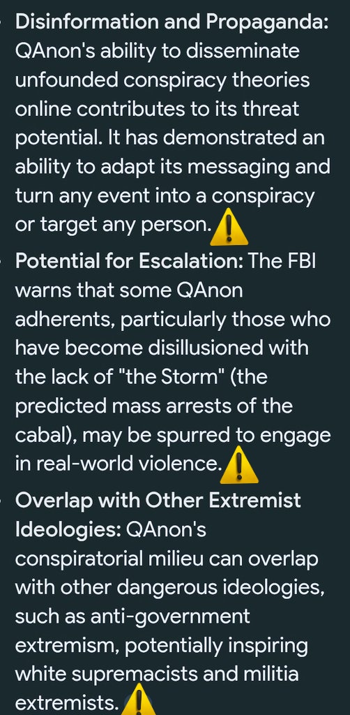 QANON CONSPIRACY ABOUT BIDEN/TOP DEMS BEING "CLONED' WAS USED TO INSIGHT VIOLENCE🚩BCUZ,THEY CLAIMED THE "REAL DEMS"  WERE ARRESTED, WOULD BE TRIED AT GUANTANAMO BAY &amp; 👉PUBLICLY EXECUTED⚠️QANON WOULD THEN SUGGEST TORTURE/ PUBLIC HANGINGS🚩THIS IS WHY THEY TOOK GALLOWS ON JAN 6