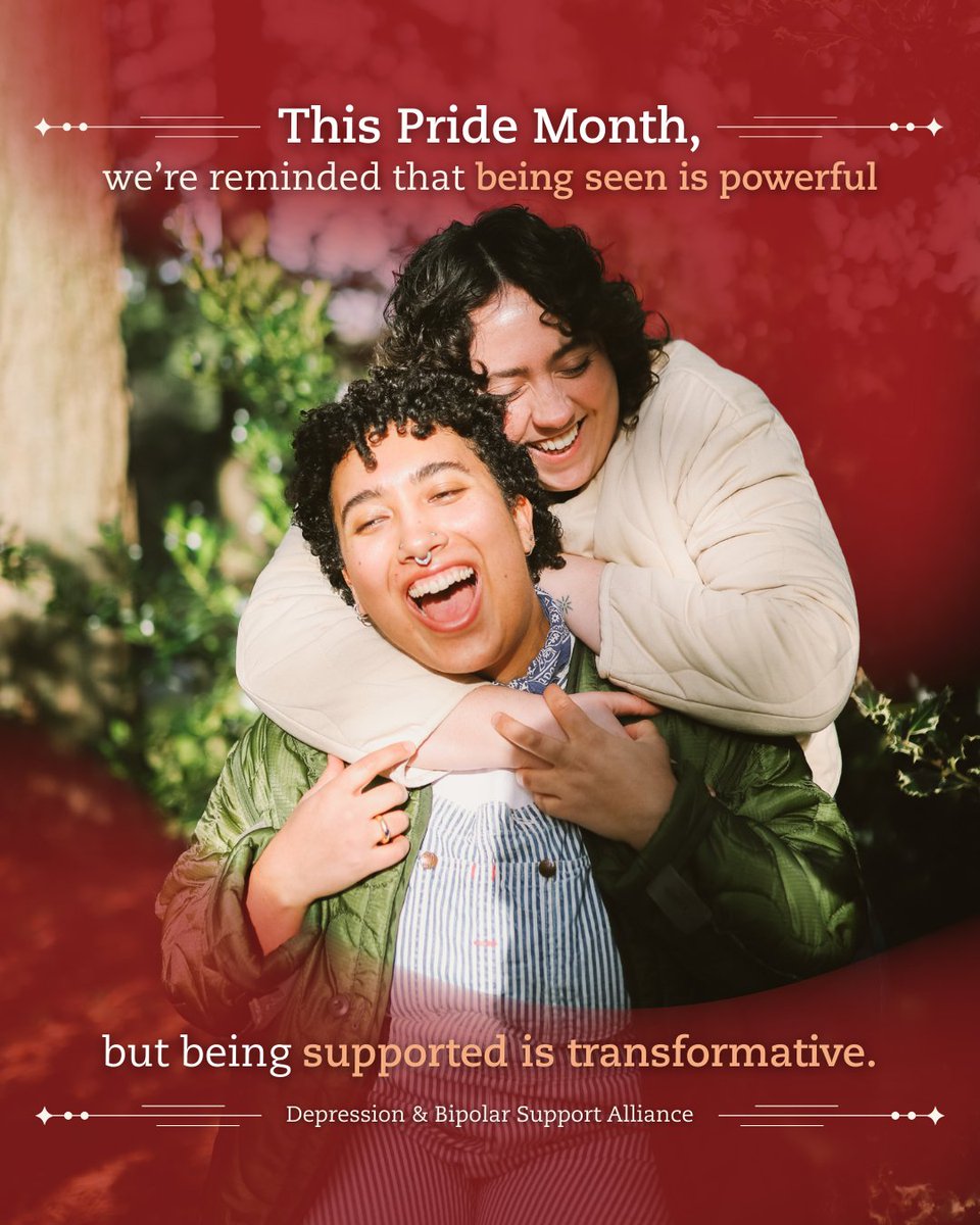This Pride Month, DBSA celebrates the LGBTQ+ community and reaffirms our commitment to peer-led mental health support that’s inclusive, affirming, and rooted in lived experience.

dbsalliance.org/education/iden…

#Pride2024 #DBSA #LGBTQMentalHealth #PeerSupport